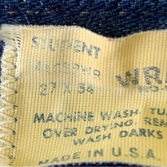 Vintage Wrangler Bell Bottom Blue Jeans 70s Embroidered U Turkey Women’a 27” - Picture 9 of 12